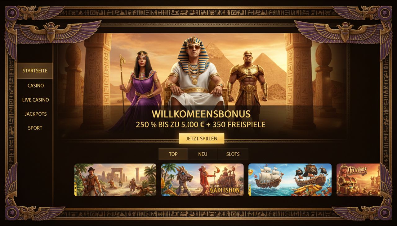 Screenshot der Realz Casino-Lobby mit Willkommensbonus und Spielautomaten
