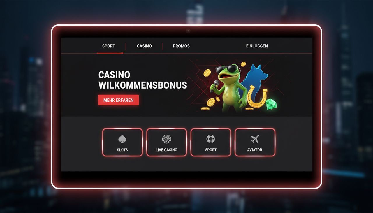 Startseite von Fonbet mit Casino- und Sportwetten-Bereich
